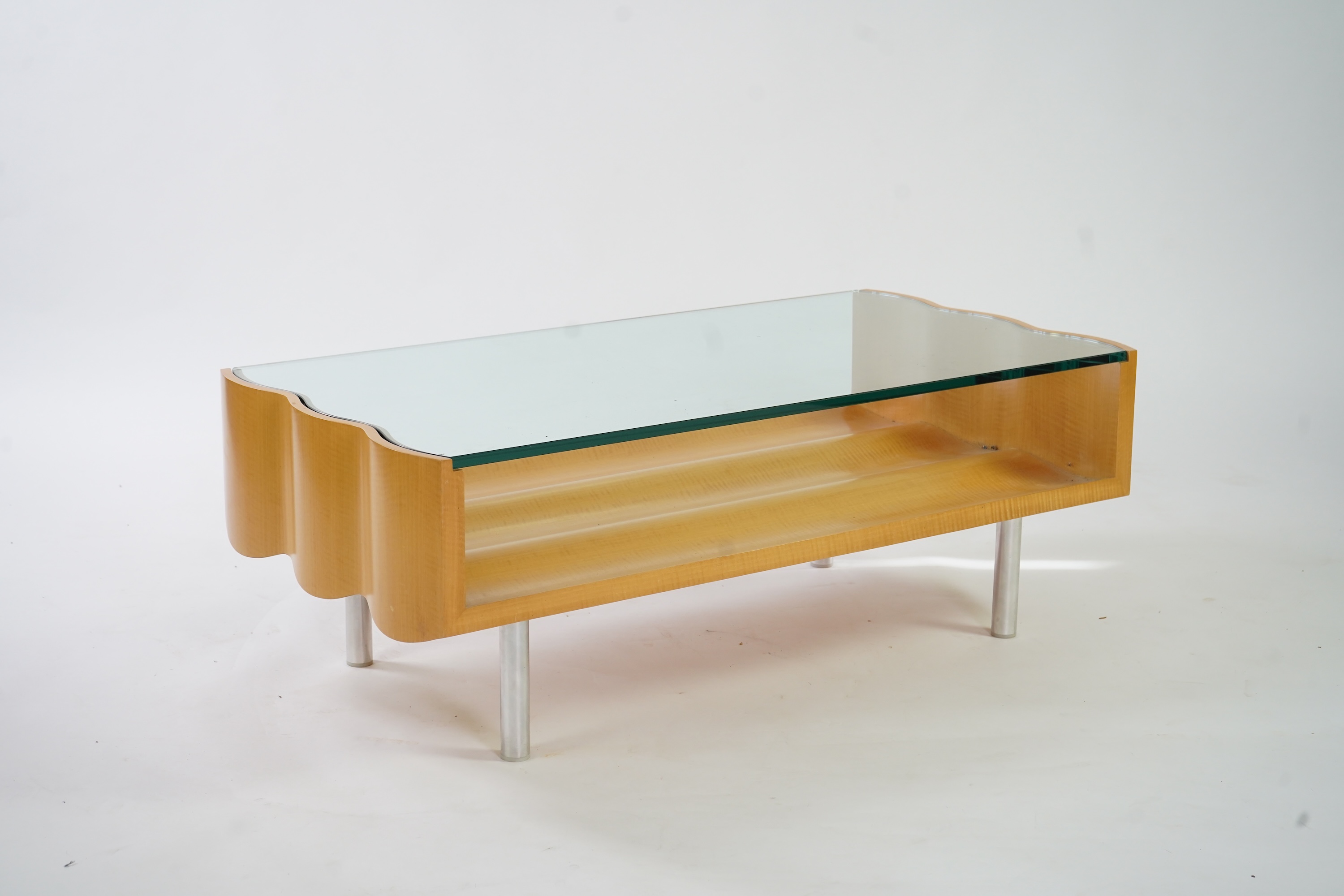 A satin birch Mid-century coffee table